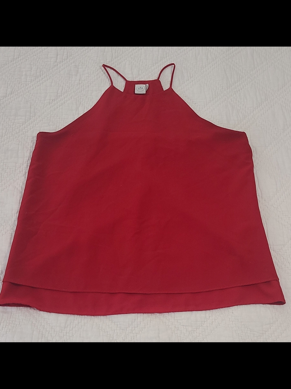 Paper Crane Red High-Neck Blouse